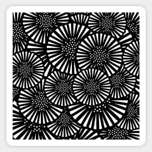 Monochrome Sunflower Slivers - Digitally Illustrated Abstract Flower Pattern for Home Decor, Clothing Fabric, Curtains, Bedding, Pillows, Upholstery, Phone Cases and Stationary Sticker